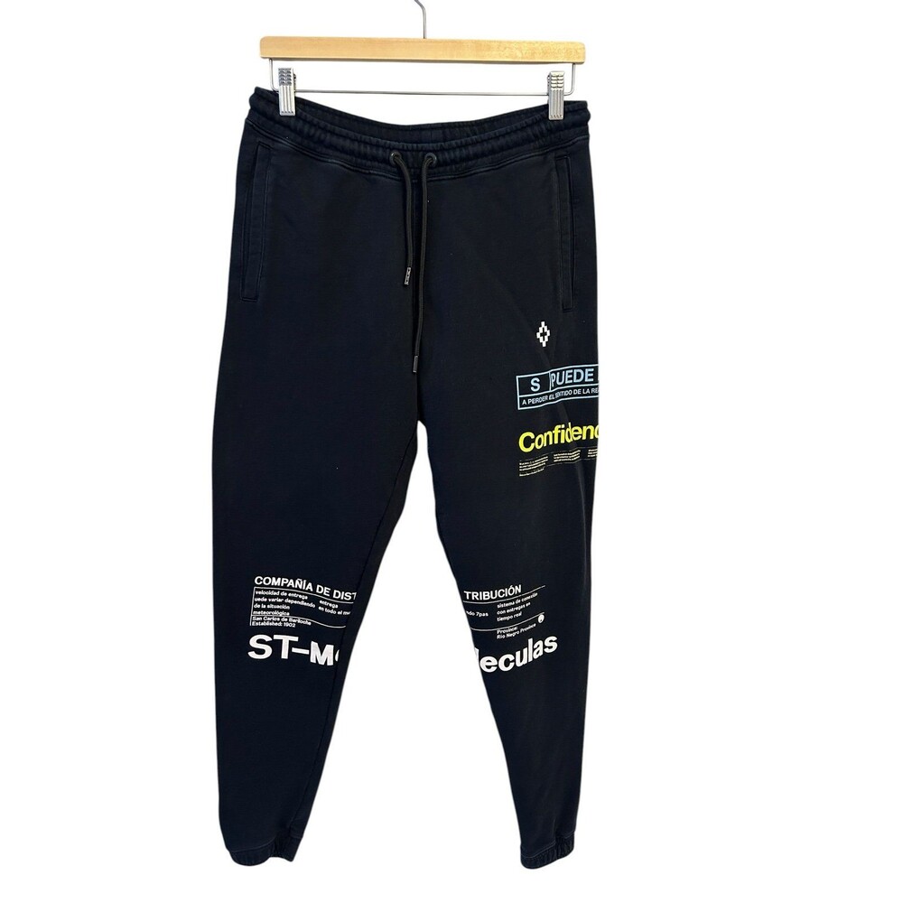 Marcelo Burlon Mens Fleece Pants Trousers Black  Small Confidencial